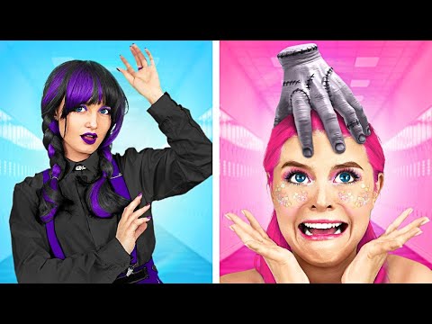 Видео: УЭНЗДЕЙ АДДАМС — НОВЕНЬКАЯ в моей ШКОЛЕ! E-GIRL против SOFT-GIRL | Жуткое веселье от Ла-Ла Лайф