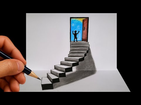 Видео: Удивительный 3D-рисунок оптической иллюзии – Реалистичная глубина на бумаге | Zia’sArt