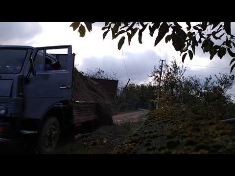 Видео: КАМАЗ КОЛХОЗНИК разгрузка гравия