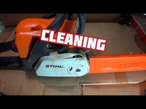 Видео: Чистка бензопилы STIHL MS 180 после эксплуатации.