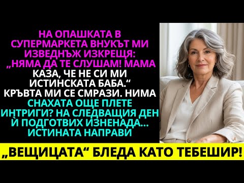 Видео: На опашката на касата внукът ми извика: „Няма да те слушам! Мама каза, че не си ми истинската баба…“