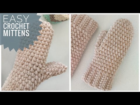 Видео: Как связать варежки крючком БЕЗ ШВА / crochet mittens