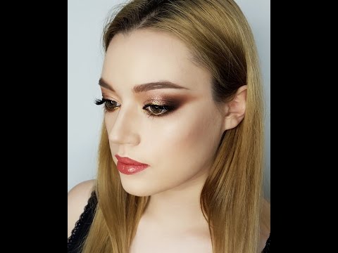 Видео: Золотисто- персиковый макияж с пигментами/Makeup Tutorial /Визажист Меньшова Юлия