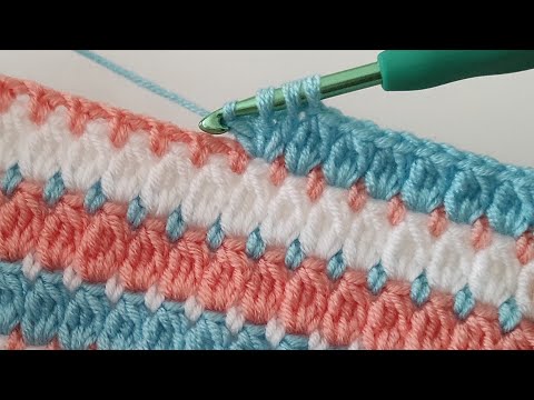 Видео: Очень простой образец детского одеяла крючком для начинающих ~ Trends 3D Crochet Blanket Pattern