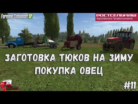 Видео: FS17/RSM/ Сосновка / Сезоны / "Заготовка тюков на зиму, покупка овец"