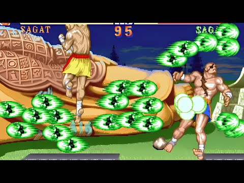 Видео: Боевые навыки Сагата в сравнении с другими Street Fighter 2 в Green Punishment Edition 60ᶠᵖˢ HDR