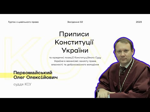 Видео: Доповідь на тему "Приписи Конституції щодо права власності" І Науковий гурток з цивільного права