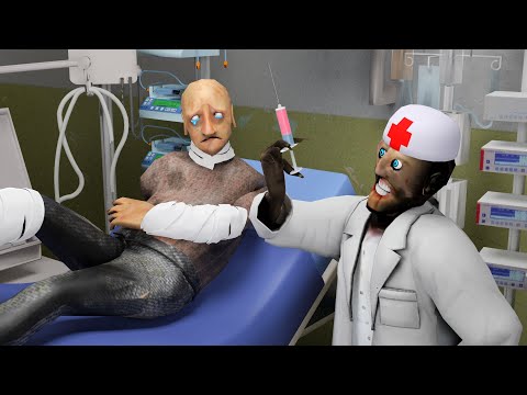 Видео: Granny Доктор против Grandpa Пациент смешная реальная жизнь анимация