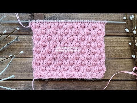 Видео: Узор спицами Соты с шишечками. Очень красивый и изысканный узор.