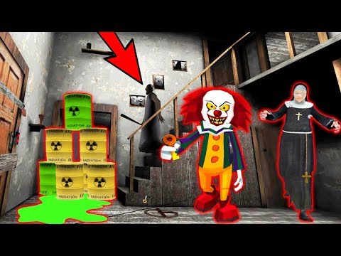 Видео: КЛОУН "ОНО" ПЕННИВАЙЗ и МОНАХИНЯ в ГРЕННИ Сосед - Clown Neighbor Gang Granny