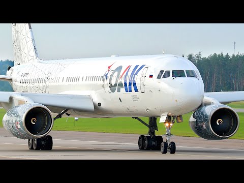 Видео: Туполев Ту-204 ОАК Посадка "козликом". Взлетел тоже интересно.