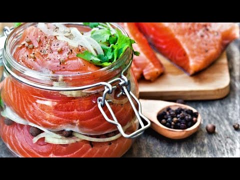 Видео: Малосольная Горбуша Кусочками в Масле /Сухой Посол/СРОК ХРАНЕНИЯ 12 МЕСЯЦЕВ/Лосось в Банке/(0+)