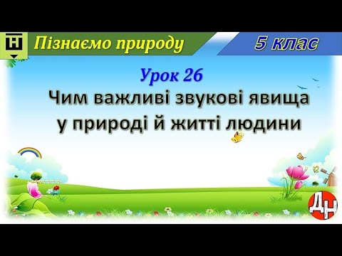Видео: Урок 26. Чим важливі звукові явища у природі й житті людини