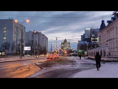 Видео: Архангельск👍 Зимний ❄вечер 🌙 Прогулка по городу👌 12Ч #город #зима #север #Арктика #стрим #прогулка