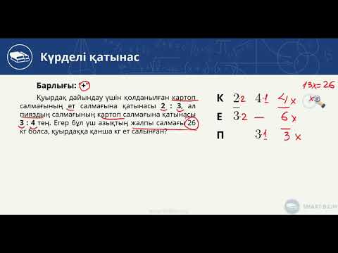 Видео: Күрделі қатынастар - 5. Мәтіндік (сөз) есептер. 12-ші видео-сабақ