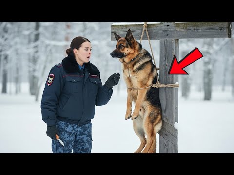 Видео: Полицейский нашёл собаку, привязанную к деревянному кресту — и то, что было дальше, тронуло всех