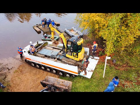 Видео: Работа мечты: везём экскаватор на остров в Ладоге