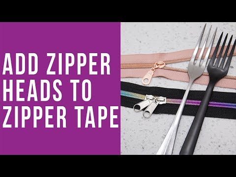 Видео: Как прикрепить головки молнии к ленте или ролику молнии