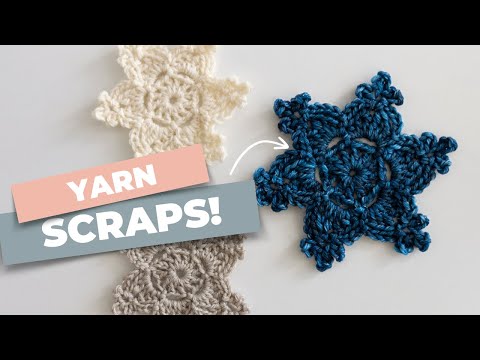 Видео: Превратите обрезки пряжи в вязаные крючком снежинки за 15 минут!
