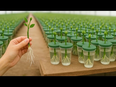 Видео: Метод срезания розы! Просто опустите черенок розы в воду.