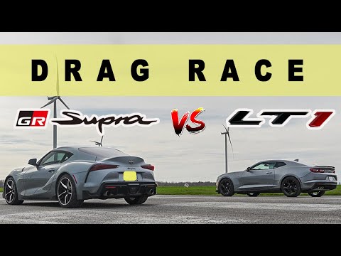 Видео: Chevrolet Camaro LT1 2022 года против Toyota Supra 3.0 GR: близко, но не близко. Гонка Drag-n-Roll.