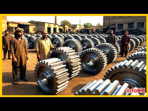 Видео: Пакистанская мастерская создает гигантские шестерни - Удивительный процесс токарной обработки