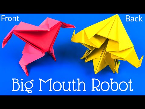 Видео: Как сделать оригами поющего робота 🟩 из одной бумаги сделать ротового робота