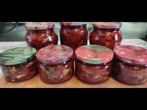 Видео: Вяленые овощи : томаты , баклажаны , болгарский перец/Dried tomatoes , eggplant , bell pepper