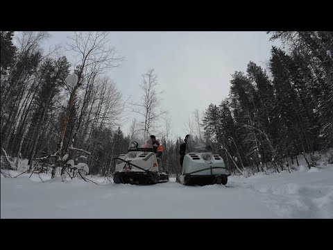 Видео: Ещё одни покатушки на снегоходах Буран с Егором