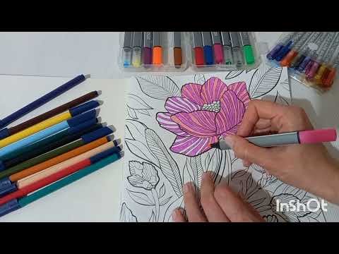 Видео: Раскраска "Тропические цветы" 1 часть