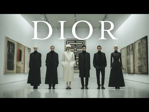Видео: Эффектные модели демонстрируют стиль DIOR в минималистичной галерее – идеальный фон для моды.