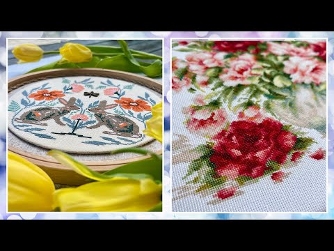 Видео: Цветочная весна в крестиках + Купила набор и шкатулку ☺️
