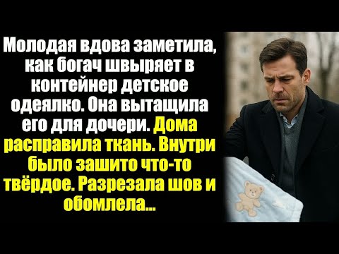 Видео: Молодая вдова заметила, как богач швыряет в контейнер детское одеялко. Она вытащила его для дочери..