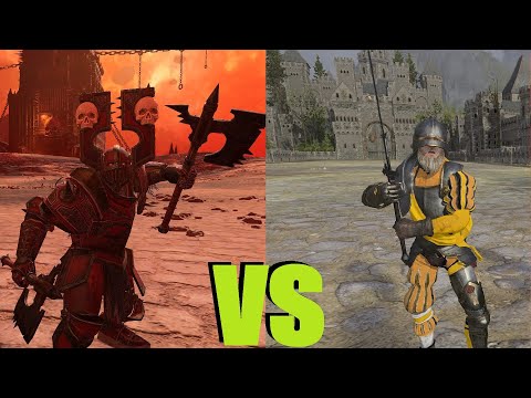 Видео: Воины Хаоса Хорна (парное оружие) vs Тяжелые мечники: Total War Warhammer 3. тесты юнитов v 2.4.0
