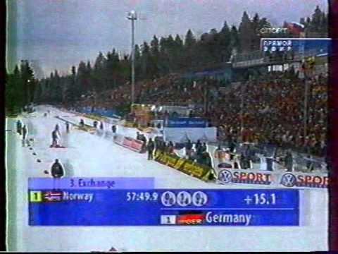 Видео: Чемпионат мира 2004, Oberhof, эстафета женщины