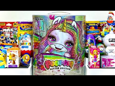 Видео: СЮРПРИЗ MIX! POOPSIE GLITTER UNICORN ZURU MAX BT21 Щенячий Патруль Monsters Disney Surprise unboxing