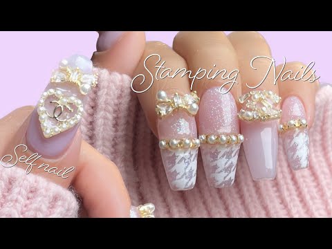Видео: SUB) Я помешана на штампованных ногтях➿🥨✨ / ногти на себя / нейл-арт / nail asmr