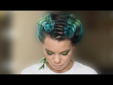 Видео: Яркий весенний макияж. Прическа - модные косички Брейды. Super bright spring makeup and braids