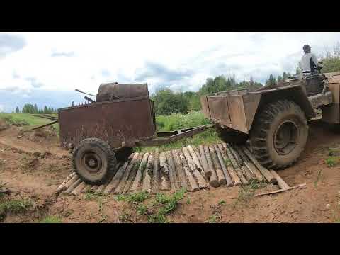 Видео: Теперь можно возить больше, телега для вездехода.