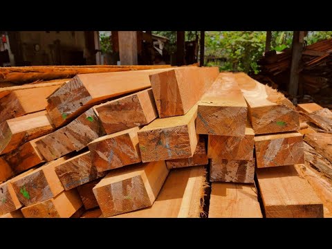Видео: Это настоящий процесс изготовления высококачественных балок на лесопилке ||Лесопильное производство