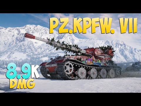 Видео: Pz.Kpfw. VII - 5 Kills 8.9K DMG - Глупые враги! - Мир Танков