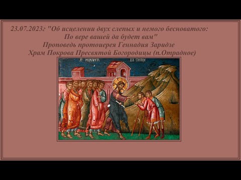 Видео: 23.07.2023г   "По вере вашей да будет вам" Проповедь протоиерея Геннадия Заридзе