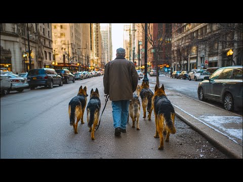 Видео: Он гулял по городу с целой стаей огромных немецких овчарок, пока люди не узнали шокирующую правду!