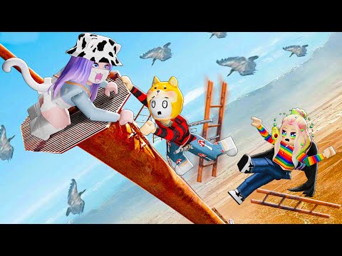 Видео: УСПЕЙ ЗАЛЕЗТЬ ПО ЛЕСТНИЦЕ, ЧТОБЫ ВЫЖИТЬ! Roblox Fall