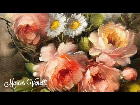 Видео: КРАСИВЫЙ - Научитесь рисовать букет роз и ромашек.