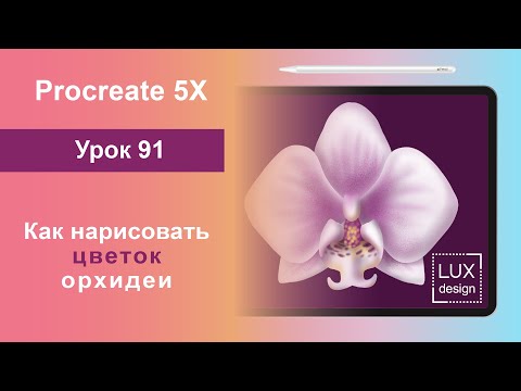 Видео: Уроки Procreate. 91. Как нарисовать цветок орхидеи