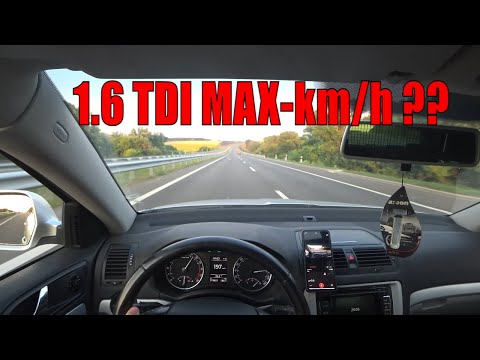 Видео: Разгон до Максимальной Скорости -  1.6TDI 77kw - Skoda Octavia А5