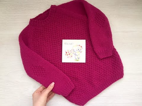 Видео: Детский джемпер регланом снизу вверх. Подробный мк для новичков