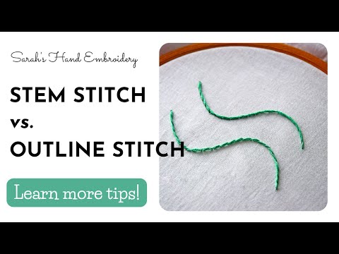 Видео: Стебельчатый шов и контурный шов — различия