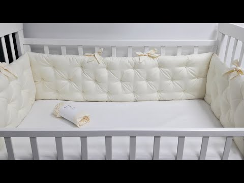 Видео: Как сшить бортики с каретной стяжкой, бортики с бусинами